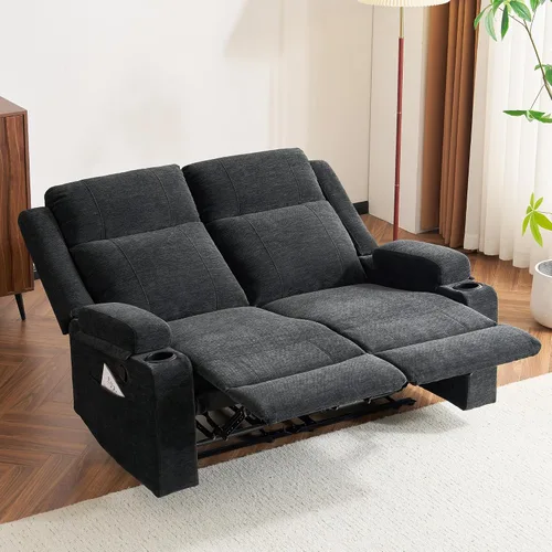 Miniatura 9 de GUEAPY Sofá Reclinable Manual Grande de 3 Plazas de Chenille Sofá Reclinable con Portavasos, Asiento Ancho, Fácil Montaje y Tela Resistente a
