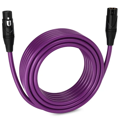 Miniatura 148 de LyxPro Cable de micrófono XLR hembra a macho de ángulo recto de 3 pines de 1.5 pies para altavoces amplificados, interfaz de audio, rendimiento