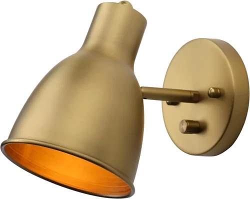 Miniatura 10 de Pathson Lámpara de pared ajustable con interruptor de atenuación, iluminación vintage de pared de noche con acabado negro mate, lámpara de pared