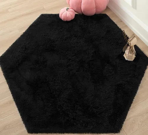 Miniatura 26 de Alfombra Redonda para Dormitorio, Alfombras de Área Circulares Suaves y Esponjosas de 4x4 pies para Cuarto de Niños y Niñas, Habitación Infantil
