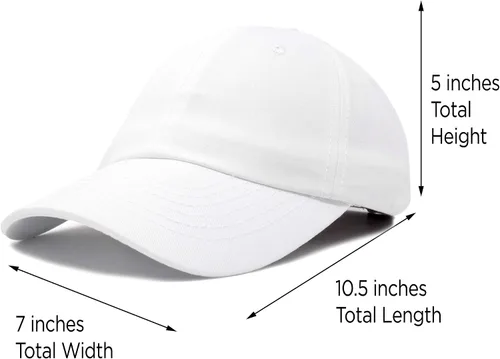 Miniatura 109 de DALIX Gorra de béisbol para papá, lisa, para hombre, mujer, algodón, ajustable, en blanco, sin estructurar, suave