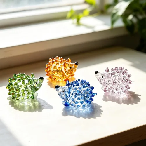 Miniatura 9 de H&D HYALINE & DORA Juego de 6 figuras de caracolas de cristal soplado, figuras coleccionables de animales marinos en miniatura, pequeñas estatuas