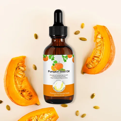 Miniatura 7 de Aceite de semilla de calabaza para el crecimiento del cabello, puro y natural, prensado en frío, hidratante y reparador de cabello seco y dañado