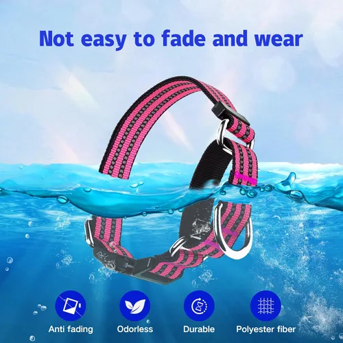 Miniatura 6 de Martingale - Collar para perro, collar reflectante ajustable de nailon con hebilla de liberación rápida (rosa intenso, talla L)