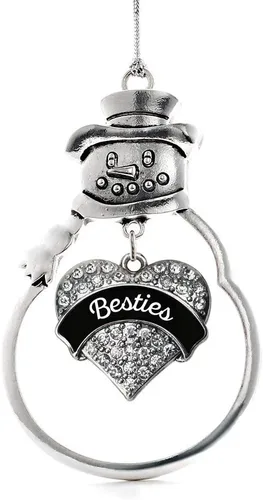 Miniatura 203 de Colgante de plata con diseño de Detroit con forma de corazón y muñeco de nieve con circonitas cúbicas