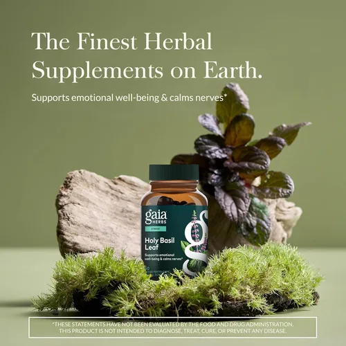 Miniatura 2 de Gaia Herbs Hoja de albahaca sagrada - Tradicionalmente utilizada para apoyar la respuesta al estrés - Hierba ayurvédica adaptogénica* - 60