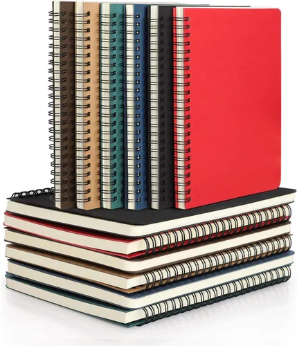 Miniatura 14 de EUSOAR - Cuaderno con espiral rayado, tamaño A5, paquete de 24 de 5.5" x 8.3", 120 páginas, cuaderno universitario con rayas, cuaderno de viaje