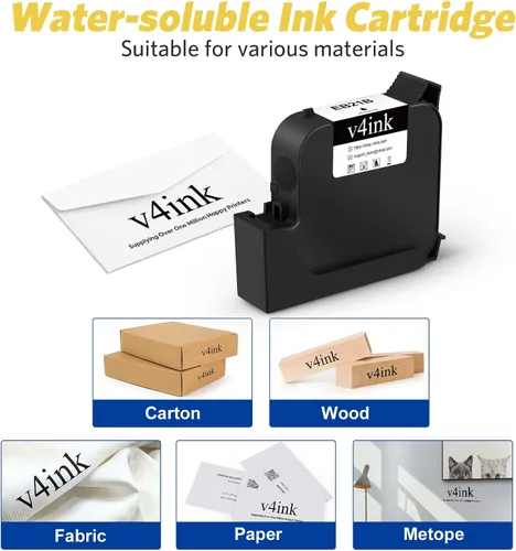 Miniatura 2 de v4ink EB21B - Cartucho de tinta acuoso original a base de agua con cabezal de impresión de 1 pulgada (1.000 in) para uso con impresora de inyección