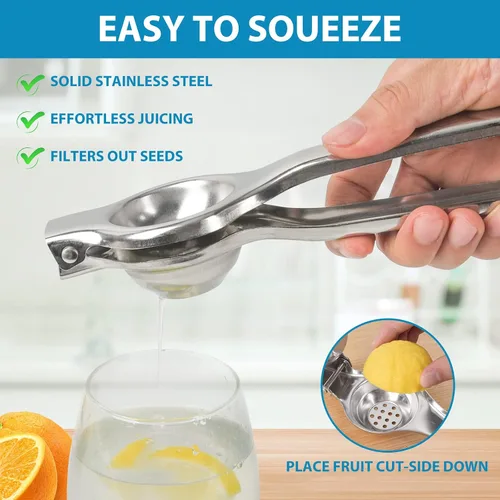 Miniatura 8 de Jenkin Exprimidor manual de acero inoxidable Exprimidor de limón cítrico,Exprimidor de frutas Lime Press Metal,Herramienta profesional de la cocina