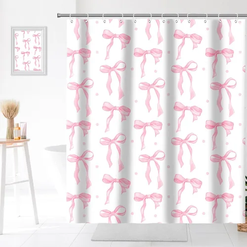 Miniatura 19 de Decoración de baño hippie retro, cortina de ducha de vaca y fresa, tela de poliéster impermeable, 72 x 72 pulgadas, albaricoque