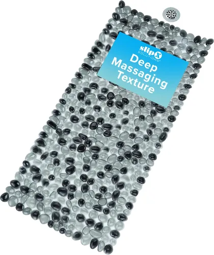 Miniatura 9 de SlipX Solutions Alfombra de baño antideslizante con diseño de guijarros para ducha y bañera, 38 x 17 pulgadas, aspecto de River Rock, acupresión