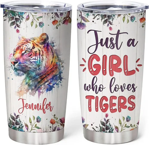 Miniatura 26 de Hyturtle Regalos personalizados para los amantes de los osos – Just A Girl Who Loves Bears - Vaso de acero inoxidable con nombre personalizado de 20