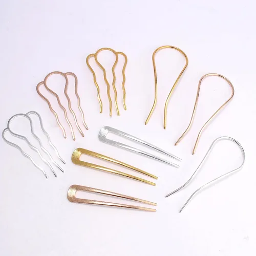 Miniatura 7 de Chanaco Horquillas francesas para mujer, accesorios para el cabello en forma de U, horquilla para peinar, horquilla de metal con peines para niñas