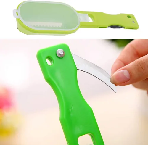Miniatura 8 de Escalador de pescado con cuchillo, removedor de escamas de pescado, raspador de escamas de pescado con tapa cubierta, 2 en 1 limpiador de pescado