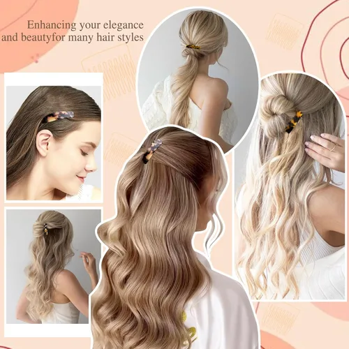 Miniatura 5 de 6 peines laterales franceses para accesorios de peinado, clips decorativos de sujeción fuerte para cabello de mujer (marrón, negro, rojo)