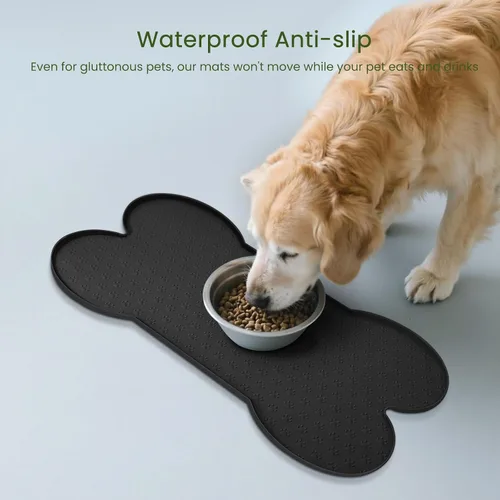 Miniatura 3 de PWTAA Tapete para Comida de Perros Antideslizante de Silicona, Tapete para Tazón de Perro más Grueso, Mantel Individual para Mascotas Impermeable