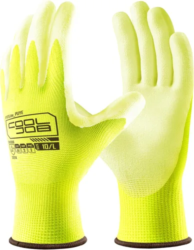 Miniatura 15 de COOLJOB Paquete de 12/60 pares de guantes de trabajo de seguridad a granel con revestimiento de poliuretano de agarre, guantes de punto sin costuras