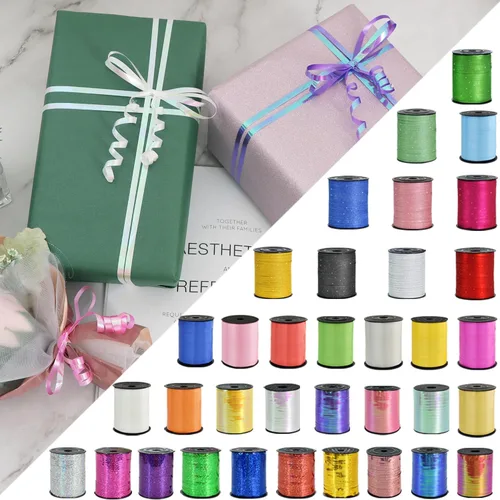 Miniatura 7 de BEISHIDA Cintas doradas de 500 yardas de 0.197 in para envolver regalos, cinta rizada fina dorada amarilla para manualidades, cuerda de globos