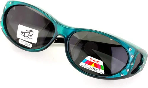 Miniatura 4 de V.W.E. Gafas de sol polarizadas para mujer, con diamantes de imitación, marco rectangular, con forma de corazón, 2.36 pulgadas