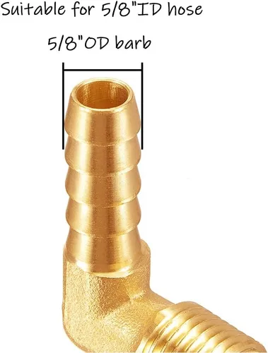 Miniatura 3 de Uenede 3 unids latón 1/2 "NPT macho a 5/8" Barb 90 grados codo rosca manguera manguera accesorios de púas para agua/aceite/gas