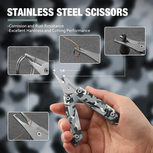 Miniatura 6 de VIRENKNIFE - Alicates multiherramienta 13 en 1, de acero inoxidable, multiherramienta EDC con cuchillo de bolsillo, destornillador, abrebotellas