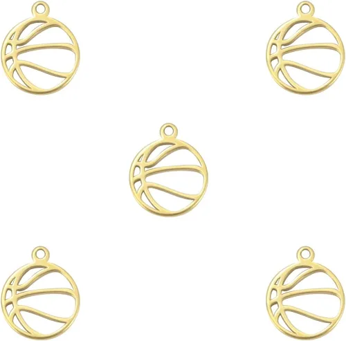 kkjoy 5 dijes de bola deportiva de acero inoxidable para hacer joyas y manualidades, varios dijes, suministros de manualidades, accesorios para