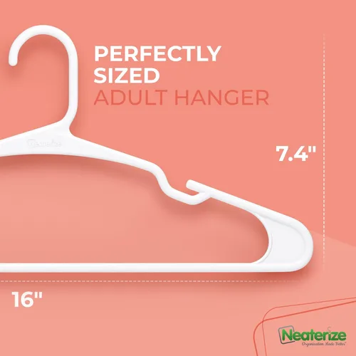 Miniatura 3 de NEATERIZE Ganchos para Ropa 20 Pack Blanco - Ganchos de Plástico - Ganchos Colgar Ropa