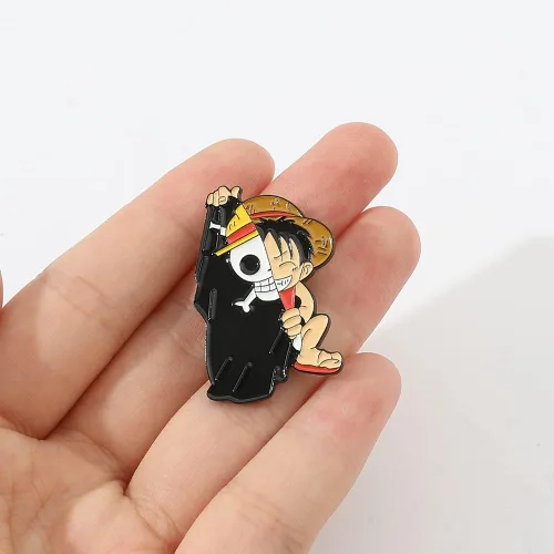 Miniatura 2 de Alfileres esmaltados de anime Luffy, broche de metal para cosplay de anime, insignias de solapa para mochila, bolsa, ropa, regalos para hombres