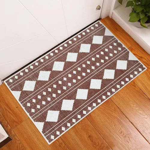 SUSSEXHOME Diamond Collection - Alfombra de pelo bajo resistente de 2 x 3 pies, alfombra ultrafina y antideslizante, alfombra de interior de algodón
