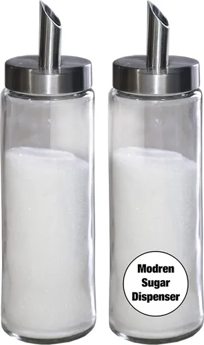 Miniatura 6 de Neat Pour - Dispensador de azúcar, agitador y vertedor, estilo moderno, níquel cepillado con tapa de acero inoxidable, apto para lavavajillas