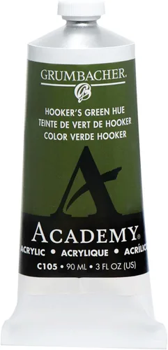 Grumbacher Academy - Pintura acrílica, brillo, tubo de metal de 3.0 fl oz/3 onzas, tono verde de Hooker's