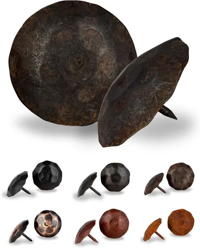 Miniatura 34 de Paquete de 25 clavos decorativos de 1,25 pulgadas de cabeza redonda grande – oxidados – sujetadores rústicos redondos hechos a mano para persiana