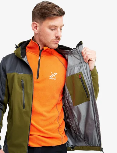 Miniatura 5 de RevolutionRace Chaqueta Silence Proshell para hombre chaqueta impermeable Softshell con cremalleras de ventilación