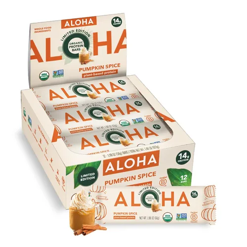 Miniatura 26 de ALOHA Barras de proteínas orgánicas a base de plantas, almendras y chocolate de coco, 12 unidades, barras de 1.98 onzas, veganas, bajas en azúcar