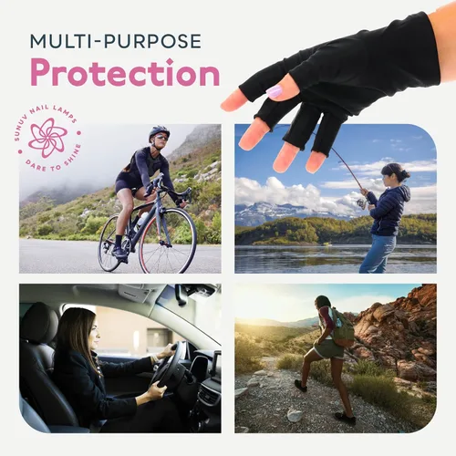 Miniatura 8 de SUNUV Lámpara de uñas LED UV, guantes de luz UV para uñas de gel, guantes sin dedos con protección UV, secador de uñas para lámpara de curado