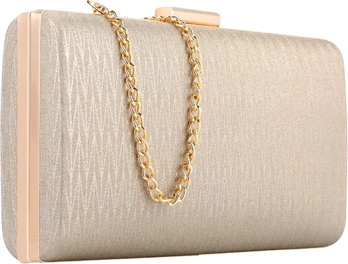 Rucavono Monederos de mano para mujer, bolsos de mano dorados, bolsos de noche, bolsos clásicos de boda, fiesta, novia, baile de graduación, bolso