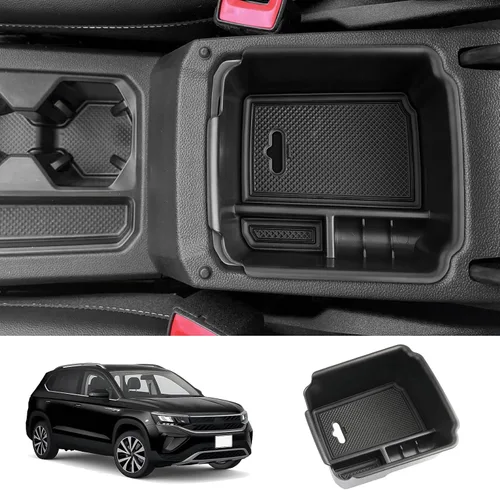 Accesorios interiores para VW Taos 2024 2025, Tiguan 2018-2025 y Taos 2022-2025 organizador de consola central con reposabrazos, organizador de