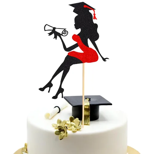 Miniatura 19 de Arthsdite 1 Pieza Decoración para Pastel de Graduación con Purpurina Dorada "So Proud of You" - 2025 Graduado Felicitaciones Senior Decoración