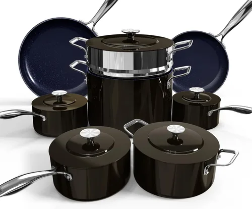 Miniatura 9 de Nuwave Lux LE - Juego de utensilios de cocina de 13 piezas con elegante mango dorado, cerámica antiadherente con infusión de diamante, sin PFAS