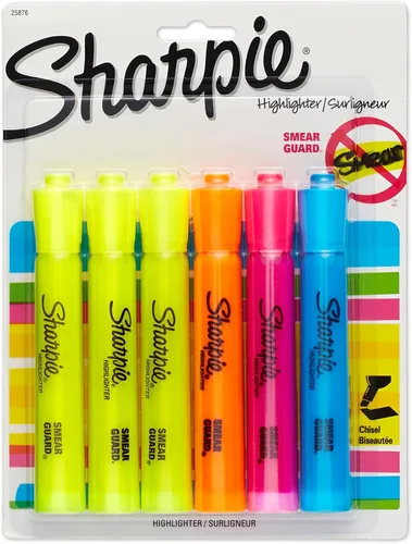 Sharpie Accent Resaltadores estilo tanque, 6 resaltadores de colores (25876PP)