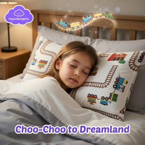 Miniatura 2 de Paquete de 2 fundas de almohada de viaje para niños pequeños, 100 % microfibra suave, transpirable e hipoalergénica, de 14 x 20 pulgadas, fundas