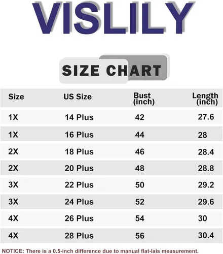 Miniatura 5 de VISLILY Camisetas casuales de verano de manga corta con abertura lateral para mujer, talla extragrande 1X-4X
