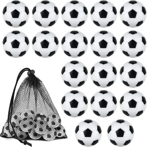 Coopay 18 pelotas de futbolín de 1.28 pulgadas (1.260 in), pelotas de repuesto de fútbol de mesa, multicolor, con una bolsa de cordón negro