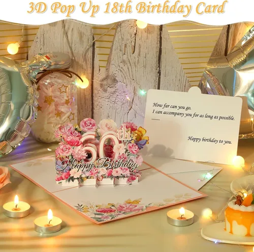Miniatura 2 de Tarjeta desplegable de 60 cumpleaños para ella, tarjeta de felicitación desplegable de feliz 60 cumpleaños para mujeres, hermosa tarjeta