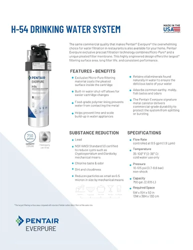 Miniatura 2 de Pentair Everpure H-54 - Cartucho de repuesto de cambio rápido, EV925268, certificado NSF para reducir el plomo, para uso en el sistema de agua
