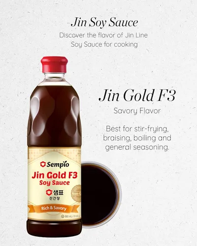 Miniatura 4 de Sempio Jin Gold - Salsa de soja F3 para salteado y estofados, mezcla de alta calidad, rico sabor a umami, fermentada naturalmente, sin gluten, sin