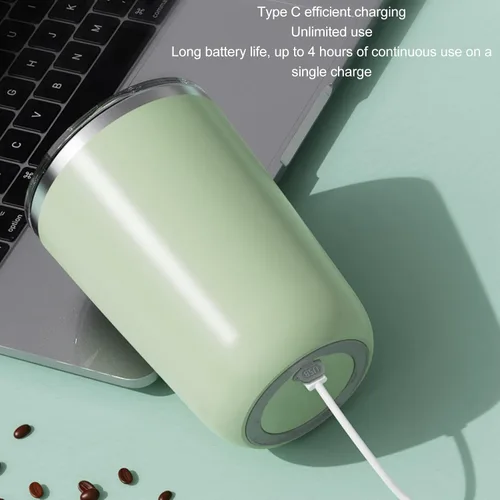 Miniatura 4 de Shaker Bottle - Taza mezcladora eléctrica de acero inoxidable de 11.8 onzas, mezcladora autoagitable, taza de café recargable por USB para deportes