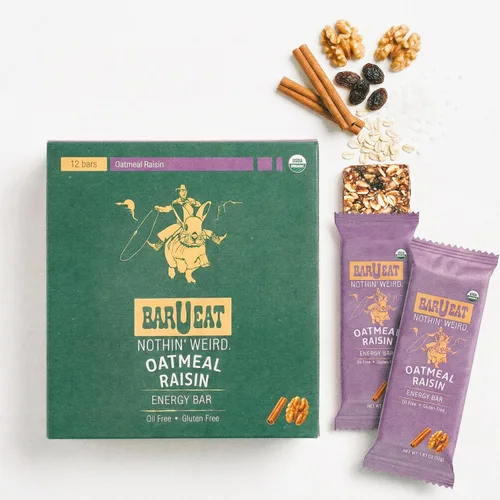 Miniatura 10 de BAR-U-EAT Barra energética sin gluten, orgánica, suave y masticable. Comida real, sin aceite de semilla, sin azúcar artificial, embalaje