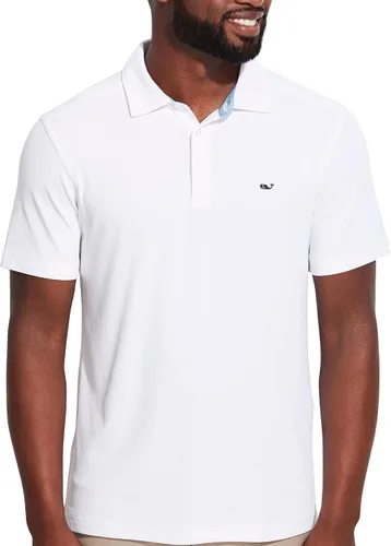 Miniatura 5 de vineyard vines Polo Edgartown Pique para hombre, Gorra blanca