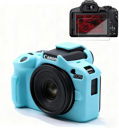 Miniatura 18 de Funda para cámara Canon EOS R50, funda protectora de silicona suave, antiarañazos, funda ajustada delgada con accesorios de protector de pantalla